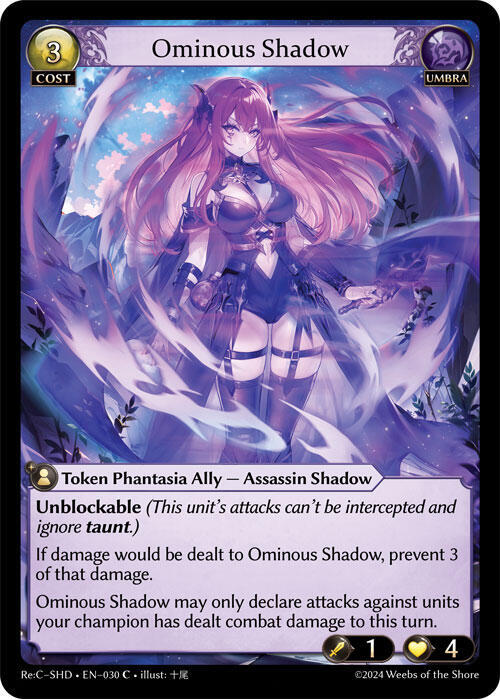 Ominous Shadow, Tristan Re:Collection, Shadowdancer 030