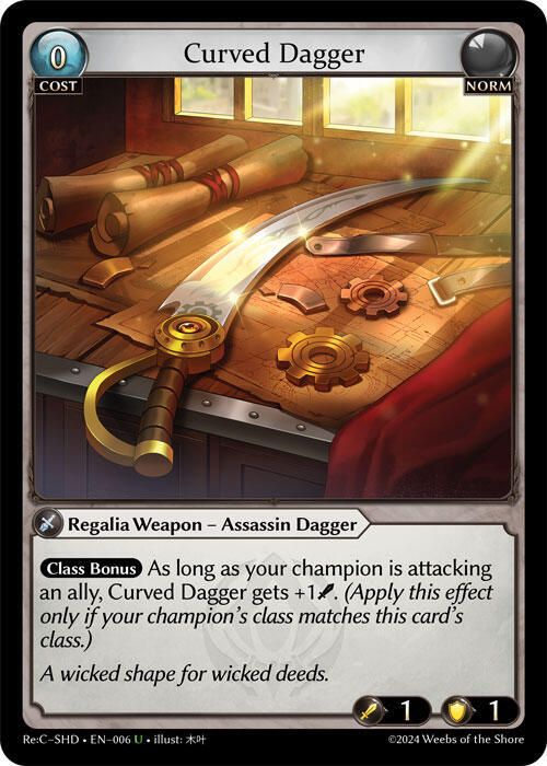 Curved Dagger, Tristan, Shadowdancer Re:Collection Lite 006