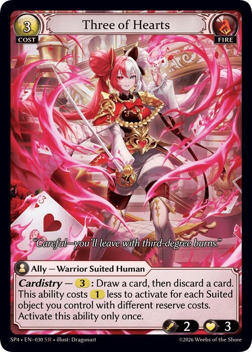 Three of Hearts (Curio Foil), Supporter Pack 4 030