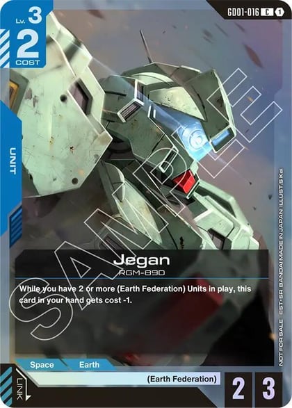 Jegan (Store Tournament Participant Pack 01), Gundam Promotional Cards GD01-016