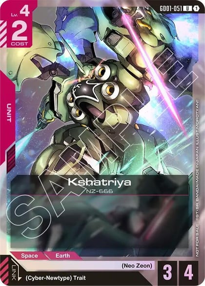 Kshatriya (GD01-051) (Store Tournament Participant Pack 01), Gundam Promotional Cards GD01-051