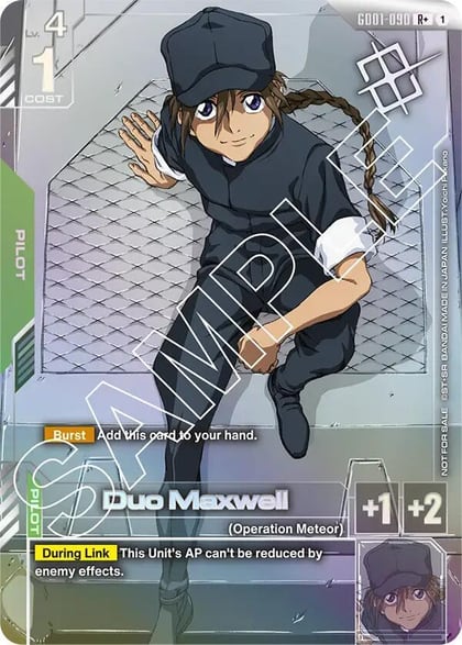 Duo Maxwell (Store Tournament Winner Pack 01), Gundam Promotional Cards GD01-090