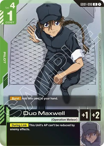 Duo Maxwell (Store Tournament Participant Pack 01), Gundam Promotional Cards GD01-090