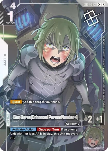 Elan Ceres (Enhanced Person Number 4) (Store Tournament Winner Pack 05), Gundam Promotional Cards GD01-098