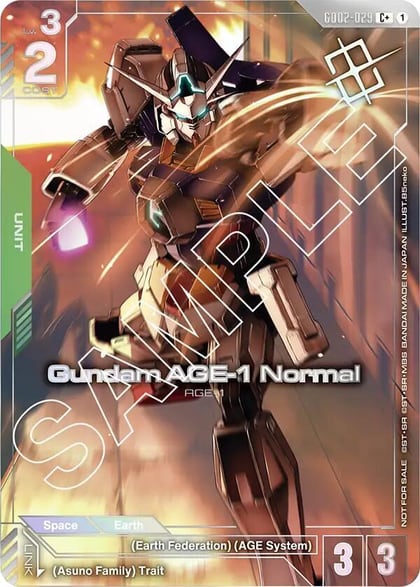 Gundam AGE-1 Normal (Store Tournament Winner Pack 02), Gundam Promotional Cards GD02-029