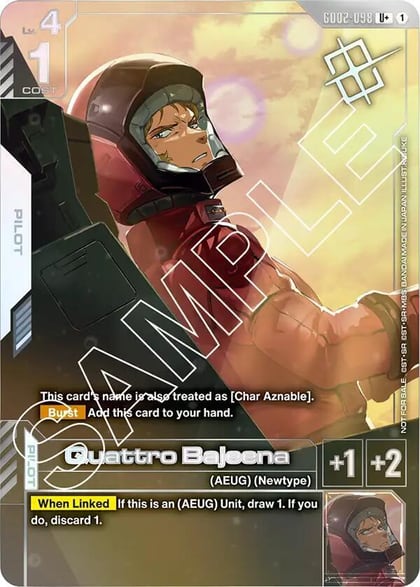 Quattro Bajeena (Store Tournament Winner Pack 02), Gundam Promotional Cards GD02-098