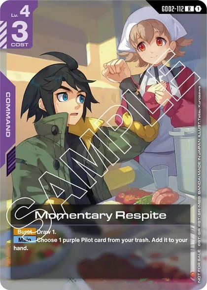 Momentary Respite (Store Tournament Participant Pack 02), Gundam Promotional Cards GD02-112
