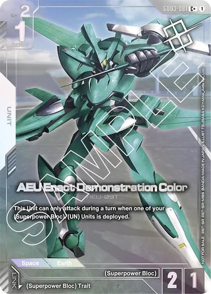 AEU Enact Demonstration Color (Store Tournament Winner Pack 03), Gundam Promotional Cards GD03-081