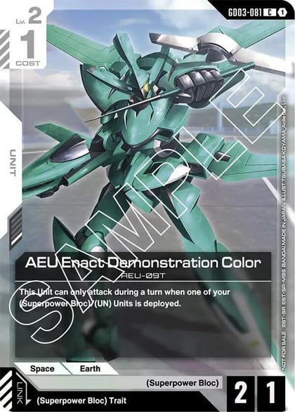 AEU Enact Demonstration Color (Store Tournament Participant Pack 03), Gundam Promotional Cards GD03-081