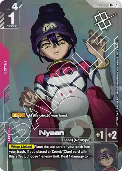 Nyaan (Store Tournament Winner Pack 03), Gundam Promotional Cards GD03-092