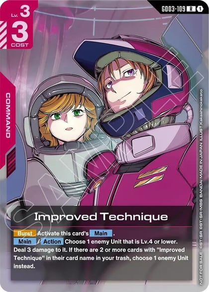 Improved Technique (WCS26-27 Participation Pack Vol.1), Gundam Promotional Cards GD03-109