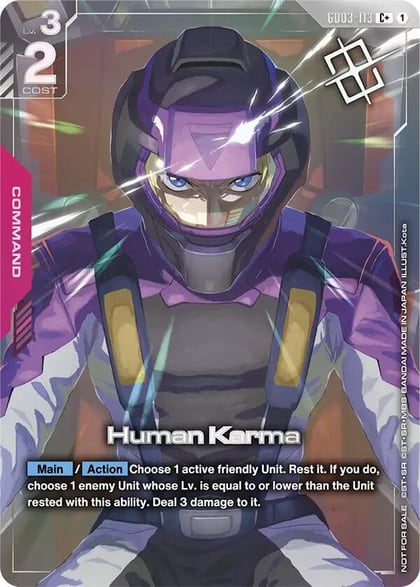 Human Karma (Store Tournament Winner Pack 04), Gundam Promotional Cards GD03-113