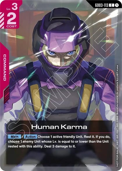 Human Karma (Store Tournament Participant Pack 04), Gundam Promotional Cards GD03-113