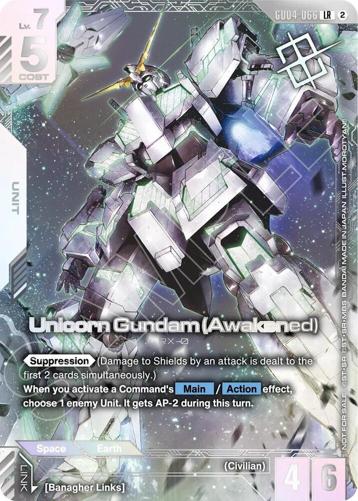 Unicorn Gundam (Awakened) (Newtype Challenge 2026 Mission 4), Gundam Promotional Cards GD04-066