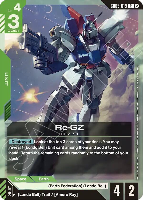 Re-GZ (Store Tournament Participation Pack 06), Gundam Promotional Cards GD05-019