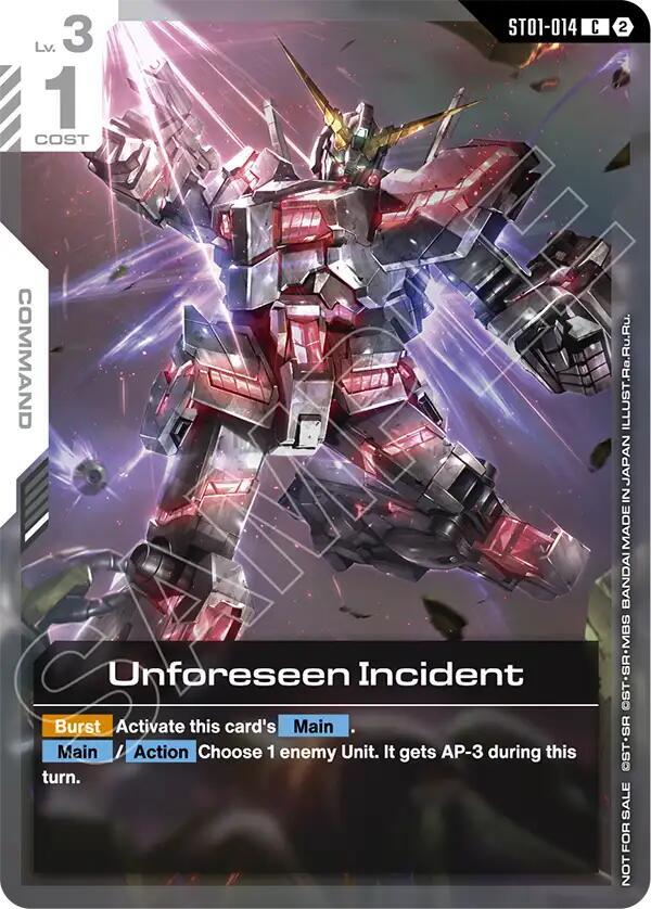Unforeseen Incident (World Championship Regionals 26-27 Season 1), Gundam Promotional Cards ST01-014