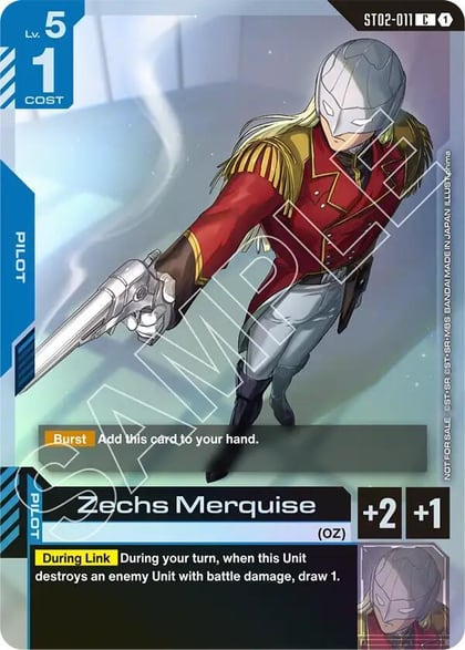 Zechs Merquise (Championship Participation Pack 01), Gundam Promotional Cards ST02-011