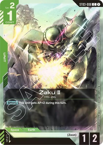 Zaku II (Championship Participation Pack 01), Gundam Promotional Cards ST03-008