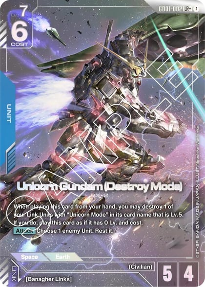 Unicorn Gundam (Destroy Mode) (LR+), Newtype Rising GD01-002