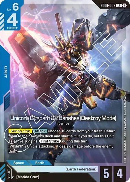 Unicorn Gundam 02 Banshee (Destroy Mode), Newtype Rising GD01-003