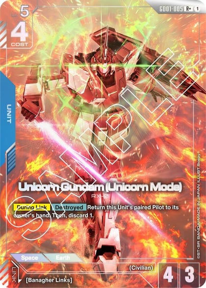 Unicorn Gundam (Unicorn Mode) (R+), Newtype Rising GD01-005
