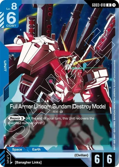 Full Armor Unicorn Gundam (Destroy Mode), Steel Requiem GD03-010