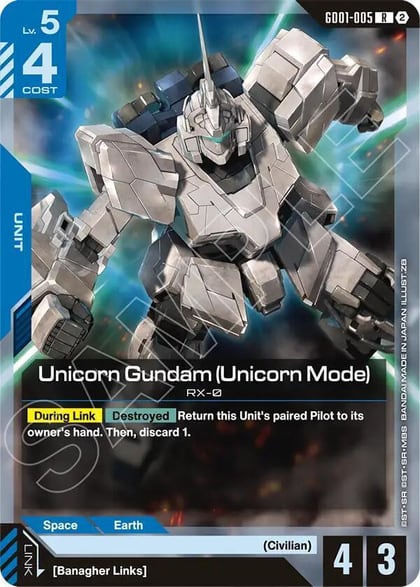 Unicorn Gundam (Unicorn Mode), Deck Build Box Freedom Ascension GD01-005