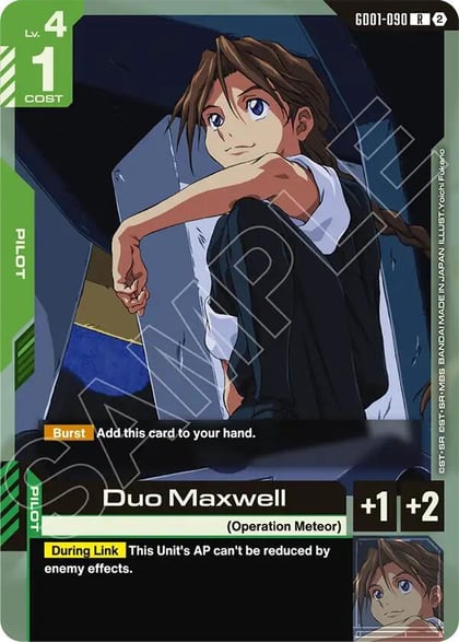 Duo Maxwell, Deck Build Box Freedom Ascension GD01-090