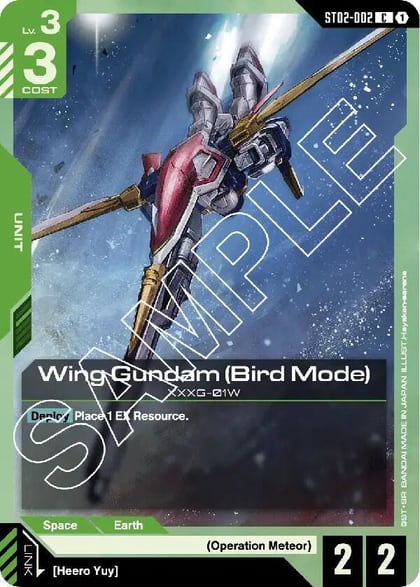 Wing Gundam (Bird Mode), Starter Deck 02: Wings of Advance ST02-002