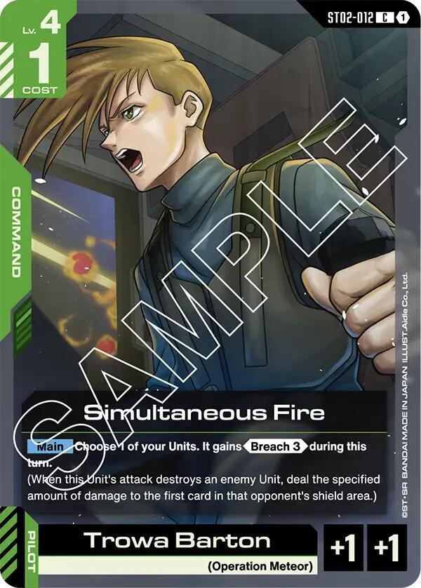 Simultaneous Fire, Starter Deck 02: Wings of Advance ST02-012