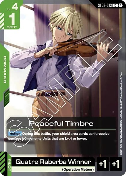 Peaceful Timbre, Starter Deck 02: Wings of Advance ST02-013