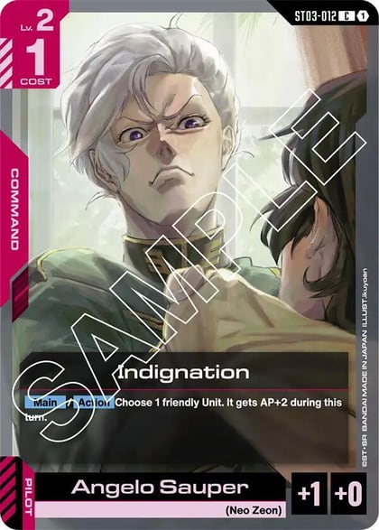 Indignation, Starter Deck 03: Zeon's Rush ST03-012