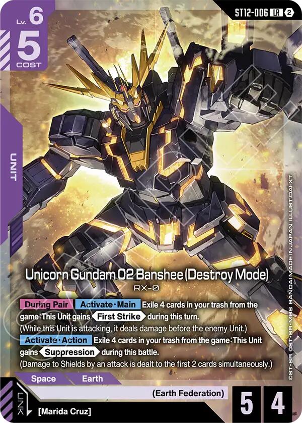 Unicorn Gundam 02 Banshee (Destroy Mode), Starter Deck 12: Raging Onslaught ST12-006
