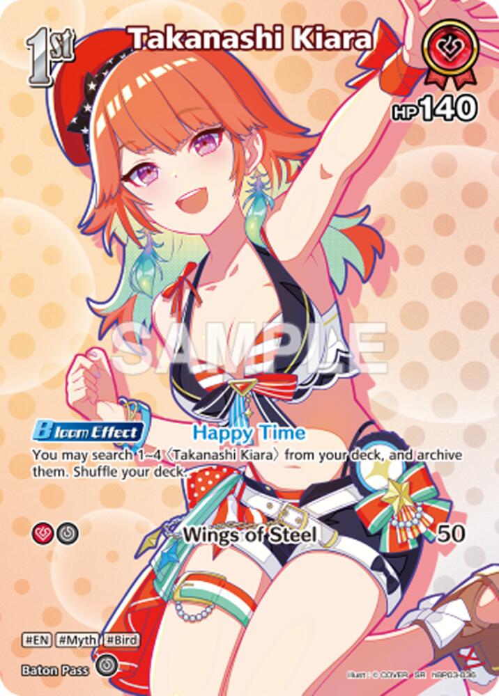 Takanashi Kiara (SR) (hBP03-036), Extra Booster: Summer hologram hBP03-036
