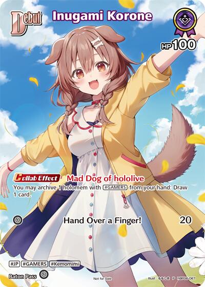 Inugami Korone (P) (hBP06-067) (Alternate Art), hololive OFFICIAL CARD GAME Promos hBP06-067