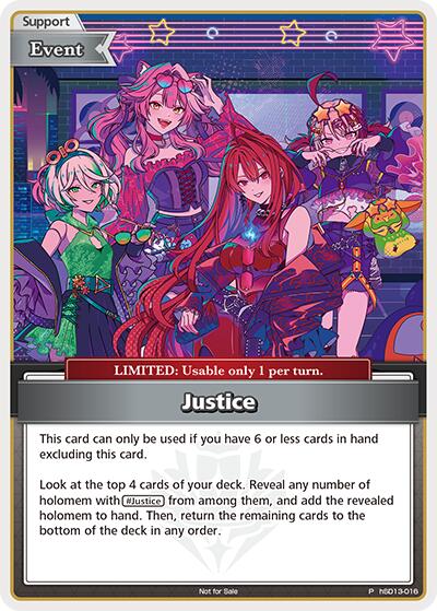 Justice (P) (Alternate Art), hololive OFFICIAL CARD GAME Promos hSD13-016