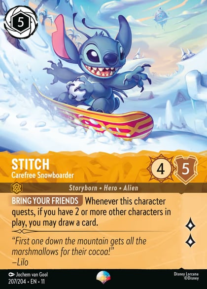Stitch - Carefree Snowboarder (Epic), Winterspell 207/204