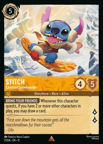 Stitch - Carefree Snowboarder, Winterspell 7/204