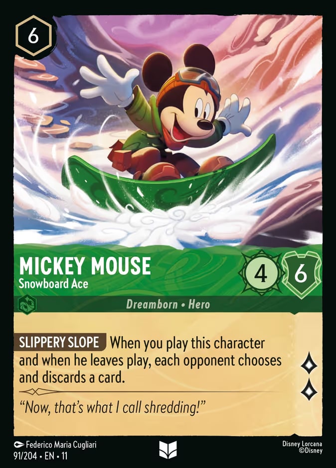 Mickey Mouse - Snowboard Ace, Winterspell 91/204