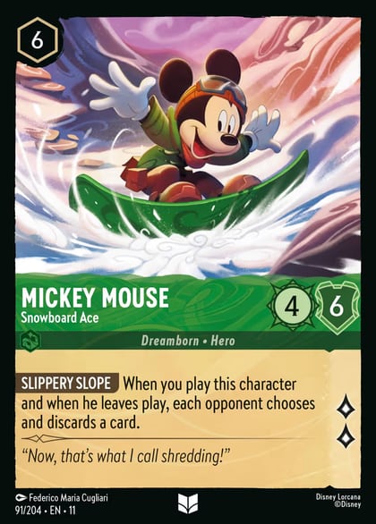 Mickey Mouse - Snowboard Ace, Winterspell 91/204