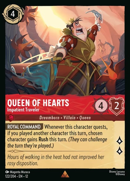 Queen of Hearts - Impatient Traveler, Wilds Unknown 122/204