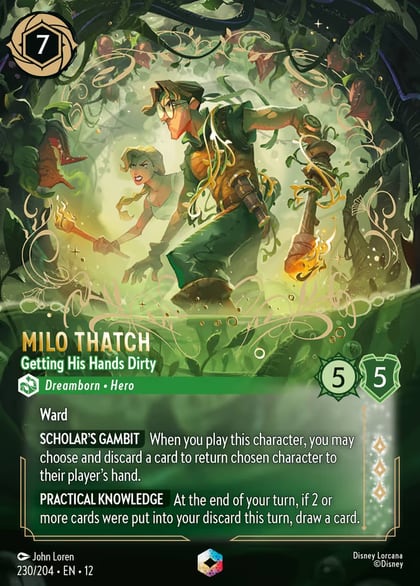 Milo Thatch - Getting His Hands Dirty (Enchanted), Wilds Unknown 230/204