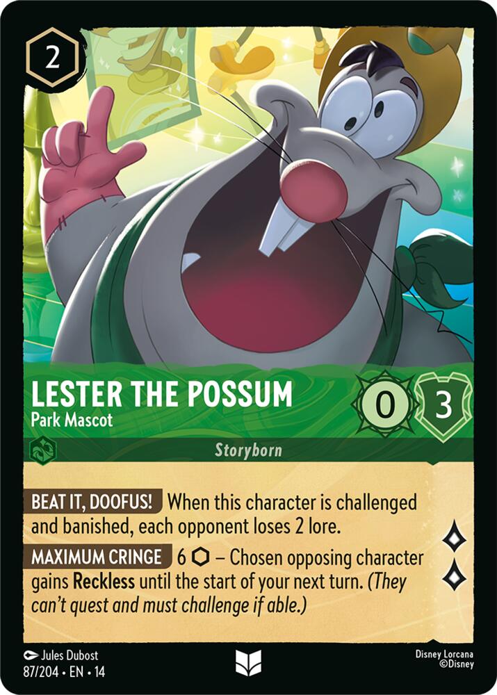 Lester the Possum - Park Mascot, Hyperia City 87/204