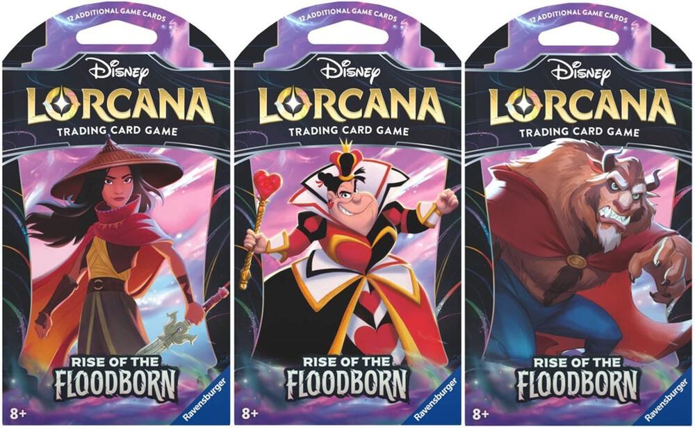 Disney Lorcana: Rise of the Floodborn Sleeved Booster Pack Art Bundle [Set of 3], Rise of the Floodborn P531988