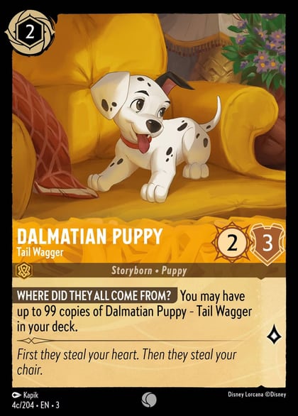 Dalmatian Puppy - Tail Wagger (4c/204), Into the Inklands 4c/204