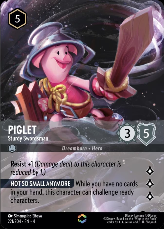 Piglet - Sturdy Swordsman (Enchanted), Ursula's Return 221/204