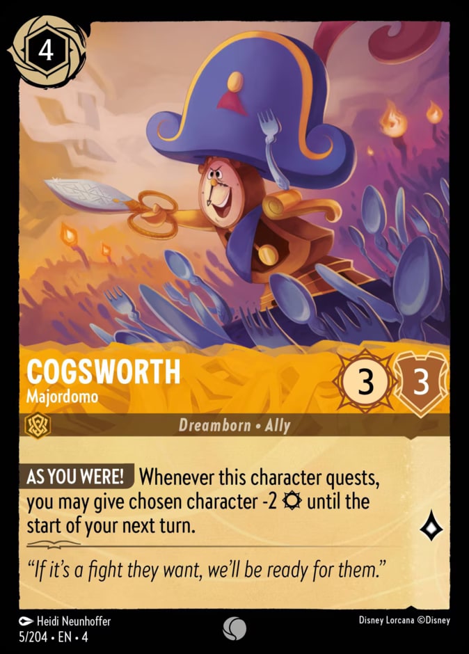 Cogsworth - Majordomo, Ursula's Return 5/204