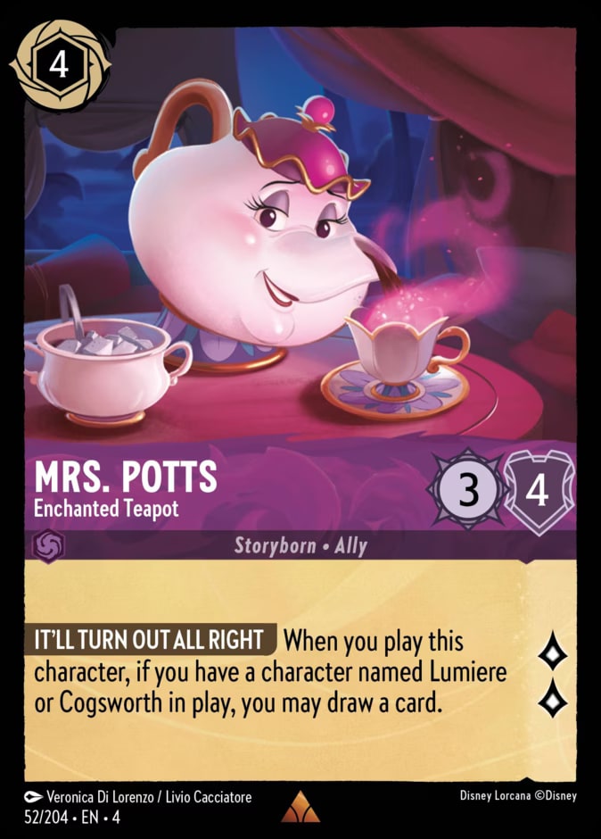 Mrs. Potts - Enchanted Teapot, Ursula's Return 52/204