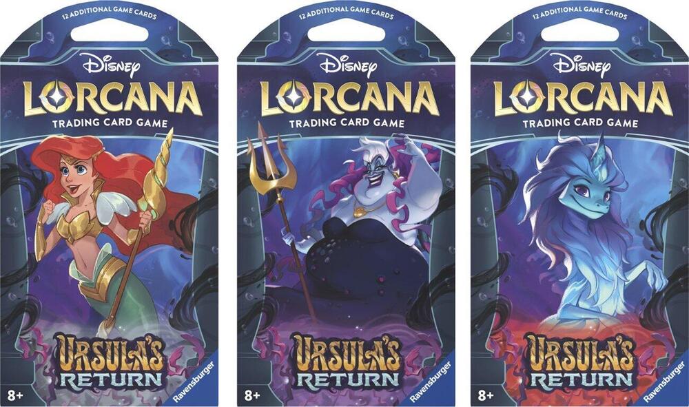 Disney Lorcana: Ursula's Return Sleeved Booster Pack Art Bundle [Set of 3], Ursula's Return P553903