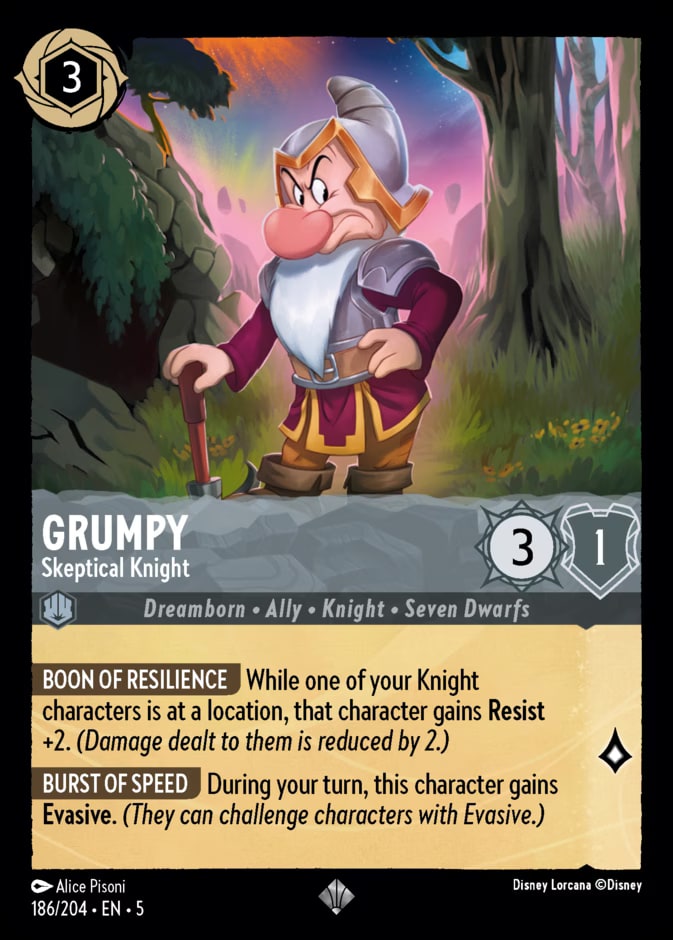 Grumpy - Skeptical Knight, Shimmering Skies 186/204